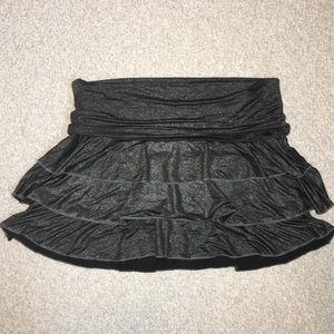 Vanity Roll Top Metallic Ruffle Skirt
